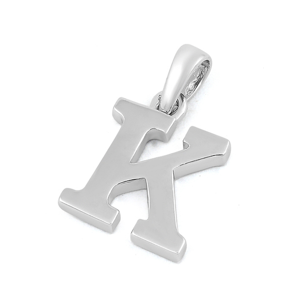 Sterling Silver Plain Letter K Pendant