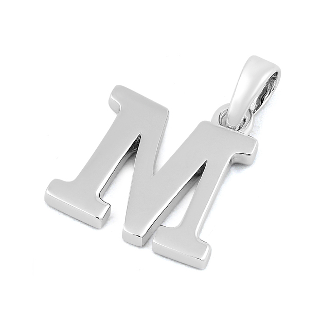 Sterling Silver Plain Letter M Pendant