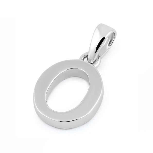 Sterling Silver Plain Letter O Pendant