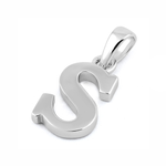 Sterling Silver Plain Letter S Pendant