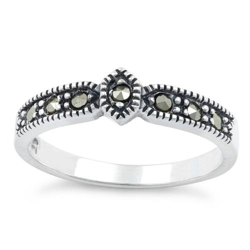 Sterling Silver Plain Marcasite Ring
