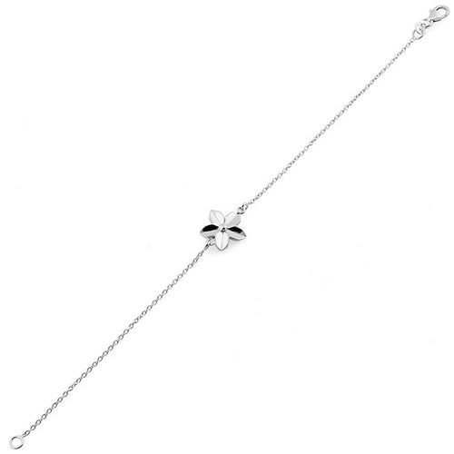 Sterling Silver Plumeria Bracelet