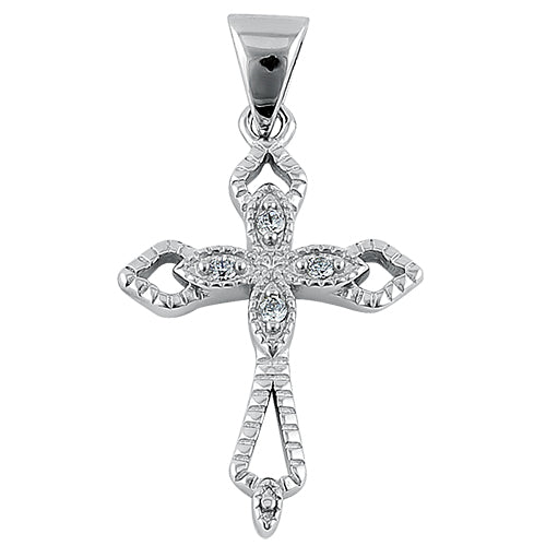 Sterling Silver CZ Cross Pendant
