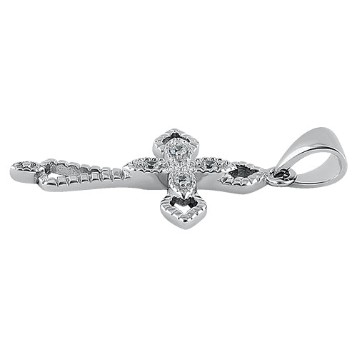 Sterling Silver CZ Cross Pendant