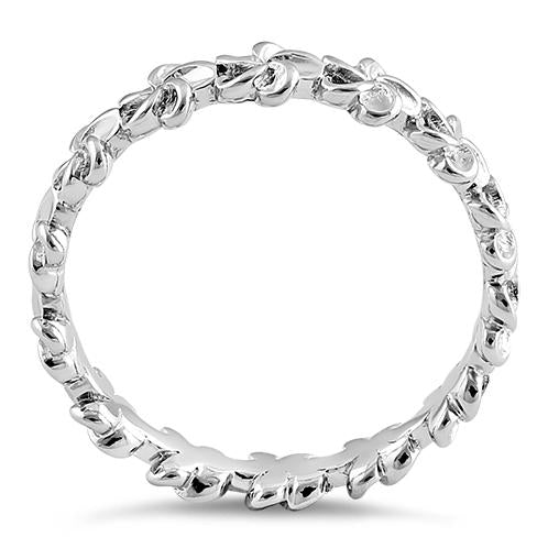 Sterling Silver Plumeria Eternity Band Ring