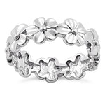 Sterling Silver Plumeria Eternity Ring