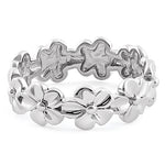 Sterling Silver Plumeria Eternity Ring