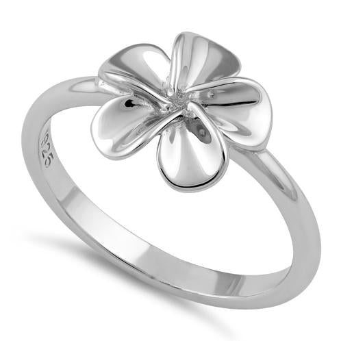 Sterling Silver Plumeria Flower Ring