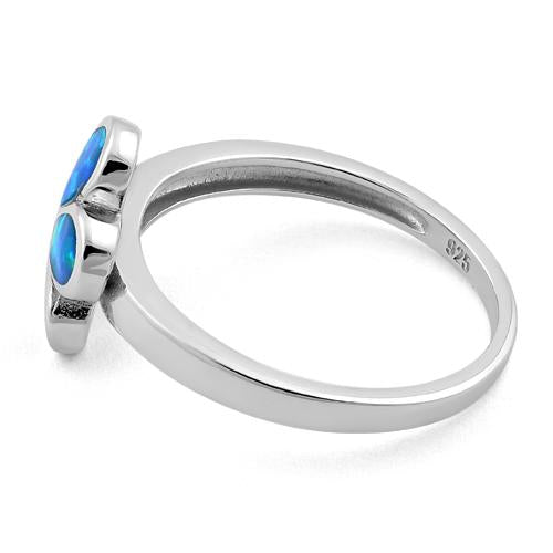 Sterling Silver Plumeria Lab Opal Ring