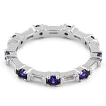 Sterling Silver Precious Eternity Amethyst CZ Ring