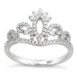 Sterling Silver Princess Crown CZ Ring