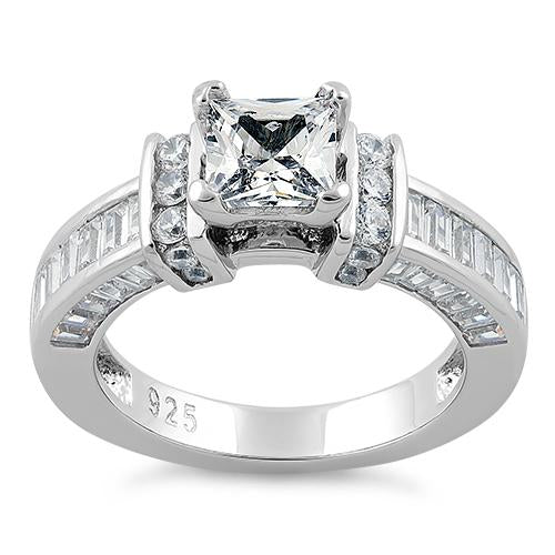 Sterling Silver 1.0 ct. Princess-Cut CZ Ring