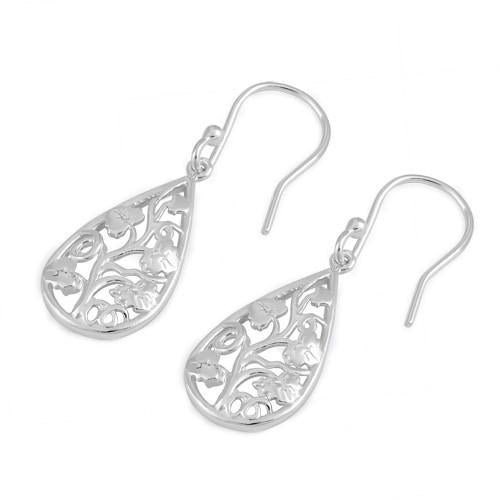 Sterling Silver Pumpkin Leaves Earrings