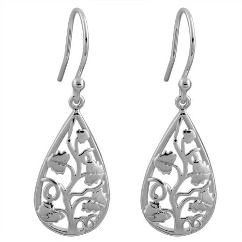 Sterling Silver Pumpkin Leaves Earrings