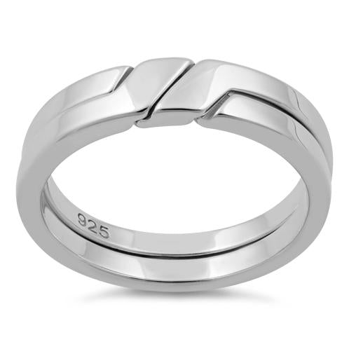 Sterling Silver Puzzle Band Ring