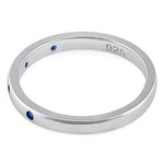 Sterling Silver Quadruplet Round Cut Blue Spinel CZ Ring