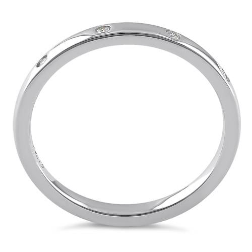 Sterling Silver Quadruplet Round Cut Clear CZ Ring