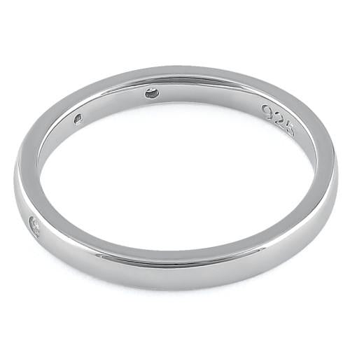Sterling Silver Quadruplet Round Cut Clear CZ Ring