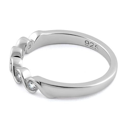 Sterling Silver Quintuple Clear CZ Ring