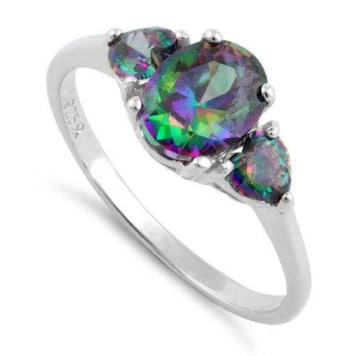 Sterling Silver Rainbow CZ Ring