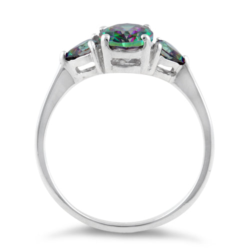 Sterling Silver Rainbow CZ Ring