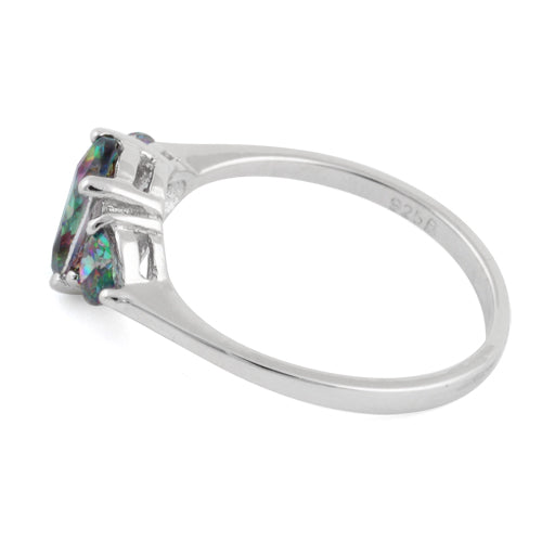 Sterling Silver Rainbow CZ Ring