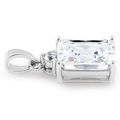 Sterling Silver Rectangular CZ Pendant