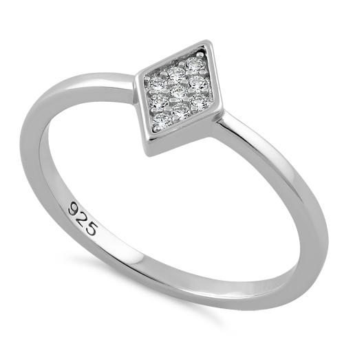 Sterling Silver Rhombus CZ Ring