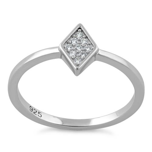 Sterling Silver Rhombus CZ Ring