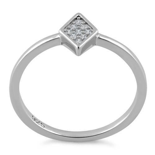 Sterling Silver Rhombus CZ Ring