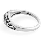 Sterling Silver Rope Amethyst CZ Ring