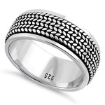 Sterling Silver Rope Pattern Eternity Band
