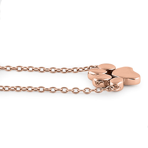 Sterling Silver Rose Gold Paw Necklace