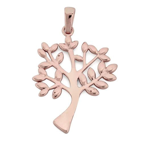 Sterling Silver Rose Gold Plated Tree of Life Pendant