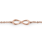 Sterling Silver Rose Gold Plated Triple Infinity Bracelet