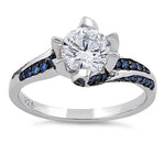 Sterling Silver Blue CZ Ring