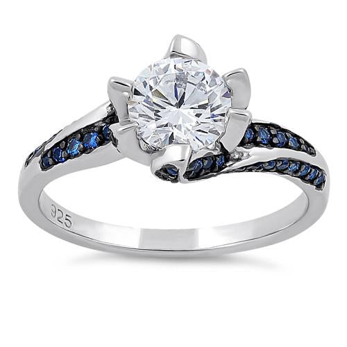 Sterling Silver Blue CZ Ring