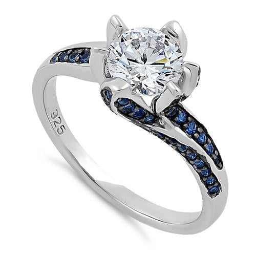 Sterling Silver Blue CZ Ring