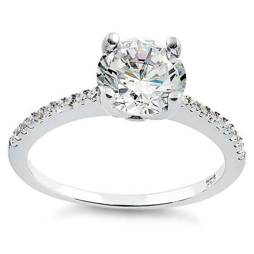 Sterling Silver Round Cut CZ Ring