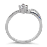 Sterling Silver Blue CZ Ring