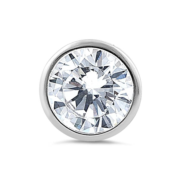 Sterling Silver Round CZ Pendant