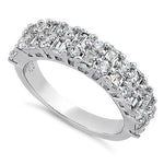 Sterling Silver Pattern CZ Band Ring