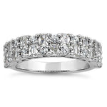 Sterling Silver Pattern CZ Band Ring