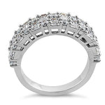 Sterling Silver Pattern CZ Band Ring