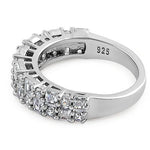 Sterling Silver Pattern CZ Band Ring