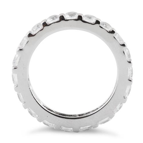 Sterling Silver Round Stackable Eternity CZ Ring