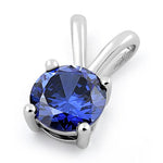 Sterling Silver Round Tanzanite CZ Pendant