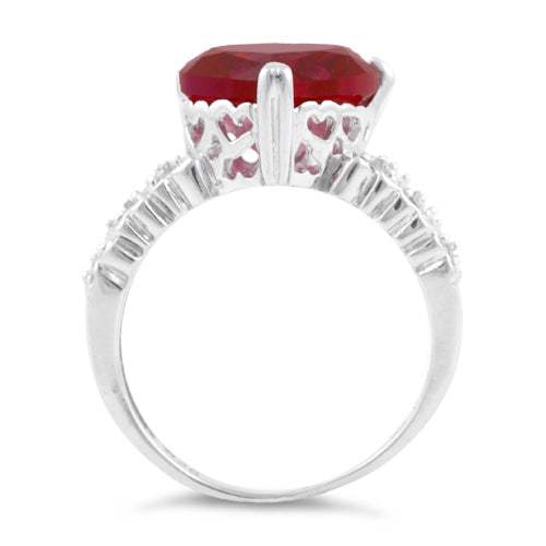 Sterling Silver Red Heart CZ Ring