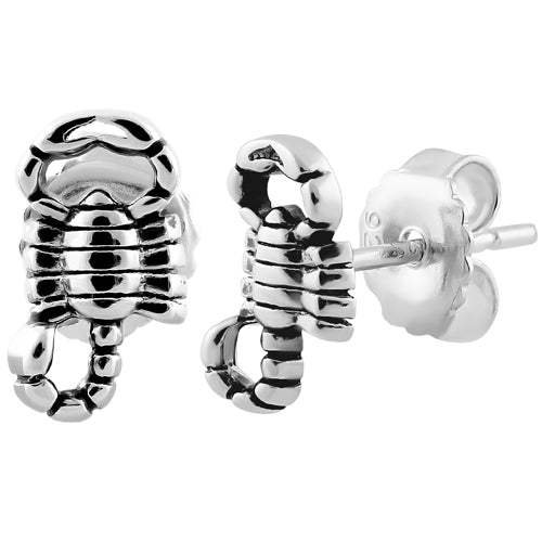 Sterling Silver Scorpion Stud Earrings