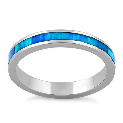 Sterling Silver Seamless Lab Opal Ring